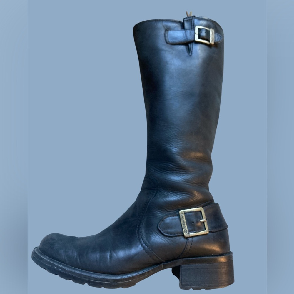 Timberland Black Leather Riding/Biker Boots Knee High Size 7.5 EUC